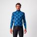 Castelli Veste de cyclisme Rain or Shine Hommes Bleu Turquoise - PERFETTO RoS LONG SLEEVE OCEAN BLUE MALACHITE GREEN PLAID - L