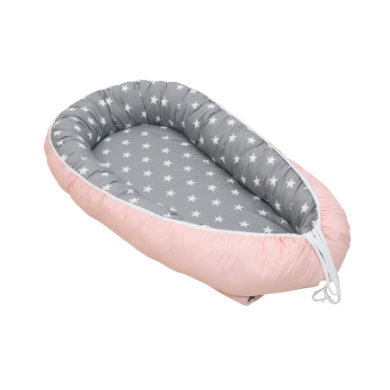 Ullenboom Babynest & Cocoon roze grijs 55 x 95 cm - Kleurrijk