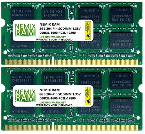Nemix Ram 16 GB (2x8 GB) DDR3-1600 MHz PC3-12800 2Rx8 SODIMM Laptop Geheugen