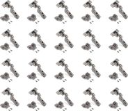 Emuca Lot van 20 inlegscharnieren X91 met zachte sluiting en Montageplaten, Hoogte 0, Staal, Titaniu