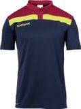 Uhlsport Offense 23 Polo Kinderen - Marine / Bordeaux / Fluogeel | Maat: 140