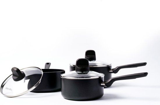 GreenPan Memphis 3-delige pannenset - Zwart - PFAS-vrij - Inductie