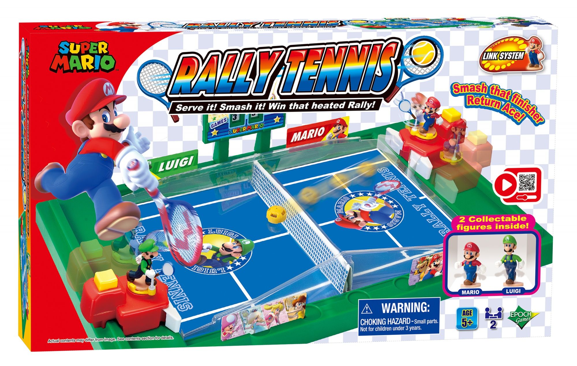 EPOCH Games Super Mario Rally Tennis Board Game - 2 Players - Ages 5+