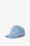 Sissy-Boy Blauwe denim pet met bloemen