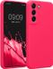 kwmobile telefoonhoesje geschikt voor Samsung Galaxy S22 - TPU backcover met siliconen coating - Smartphone case in neon roze
