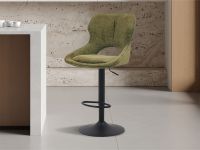 Mobistoxx Tabouret de bar MATEUS 65 > 86 cm tissu vert