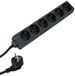 UNITEC Tafelcontactdoos, 6-voudig, 3 m, H05VV-F 3G1,5 mm², zwart
