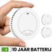 Aroha Safety Pro Mini détecteur de fumée Sleep Line - Batterie 10 ans - Pas de lumière LED en veille - Montage sans perçage - Design extra fin et détecteur de fumée adapté aux chambres à coucher - 2 pièces