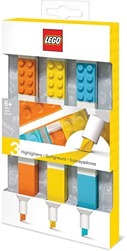 IQHK Lego 3 Pack Highlighters - Orange, Yellow, Azur