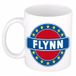 Bellatio Decorations - Flynn voornaam - koffiemok - beker - wit/blauw - 300 ml