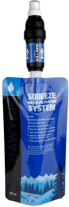 Sawyer Waterfilter Point One Squeeze SP129 - Filtert 3.7 Miljoen Liter Water