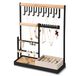 DreamGenius Sieraden Organizer Stand met Fluwelen Ring Houder, 4 Tier Sieraden Houder Organizer met 15 Haken Ketting Organizer en Beugel Houder, Sieraden Stand met 16 Gaten voor Oorbel Houder, Zwart