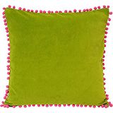 Paoletti Velvet Pompom 45X45 FCU GREE/FUC, katoen, groen, 45x45cm