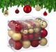 Relaxdays Kerstballen - Set van 50 - Kunststof - Goud-Rood