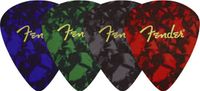 Fender Pick Shape Logo Coasters Multi-Color Onderzetters (4 Stuks)