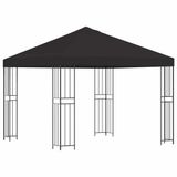 vidaXL Prieel 3 x 3 m Antracietkleurig Polyester en Staal 190 gsm