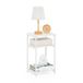 Furinno Just 3-Tier industriële bijzettafel met metalen frame en opbergplanken, 1-pack, wit/wit