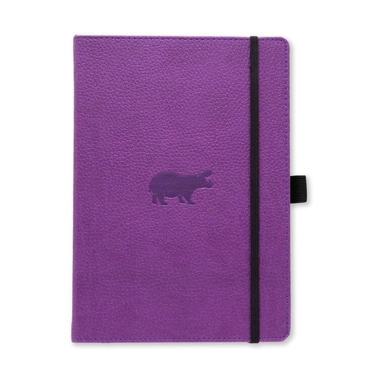 Dingbats* Wildlife A5 Notebook - Purple Hippo Dotted - A5+