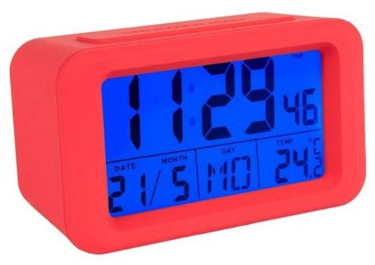 Fisura wekker digitaal LED 13 x 6,2 x 8 cm ABS rood/blauw
