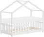ML-Design Kinderbed Huisbed 70x140 cm Wit Dennenhout Met Matras