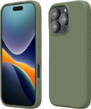kwmobile telefoonhoesje geschikt voor Apple iPhone 16 Pro Max - Hoesje met siliconen coating - Smartphone case in grijsgroen