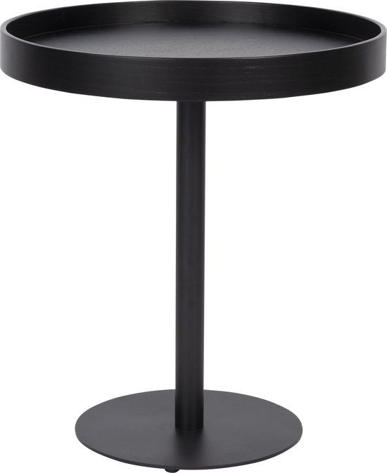 Feliz Lifestyle Yuri Bijzettafel - Rond - Zwart - Eikenhout - 45x40 cm