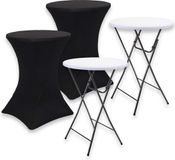 Brixy Stevige Statafel met Statafelrok - Wit/Zwart