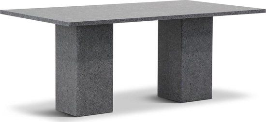 Garden Collections Graniet dining tuintafel 180 x 100 cm - Antraciet/Grijs
