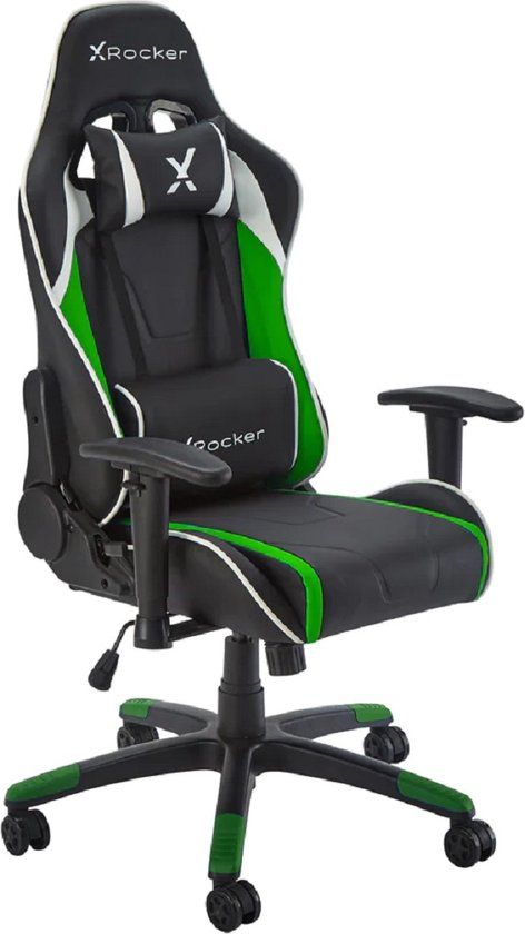 Real X Rocker Agility JR Gamestoel - Ergonomisch - eSport - Zwart/Groen