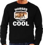 Bellatio Decorations Shoppartners Bv Dieren paarden sweater zwart heren - horses are serious cool trui - cadeau sweater bruin paard/ paarden liefhebber XL