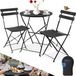 Kesser Ensemble de bistro 3 pièces Table avec 2 chaises pliantes - Noir