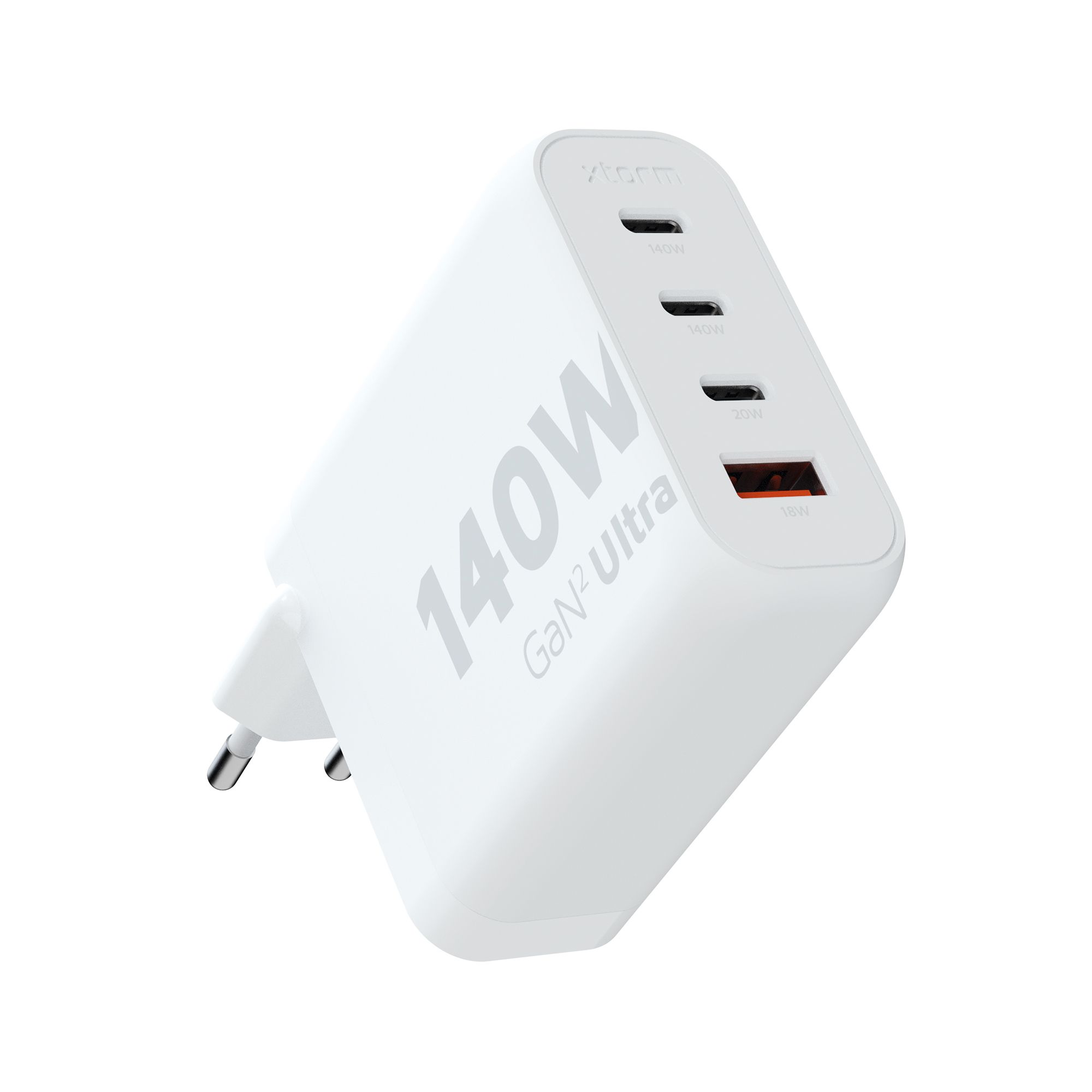 Xtorm 140W GaN² Ultra Adapter - 4-Port USB-C & USB-A Charger - White