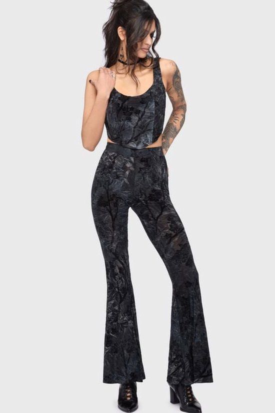 Killstar Celestial Summer - Midnight Vale Flares Dames Stoffen broek - marineblauw - 4XL