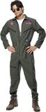 Top Gun Piloten Kostuum Heren - Maat L - Groen - Polyester