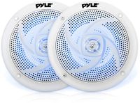 Pyle Marine Luidsprekers - 2-Weg Waterdichte Speakers- Weerbestendige Buitenluidsprekers- Luidsprekers voor Boten- Audio Stereo Geluidssysteem met LED-Verlichting- 180 Watt - 1 Paar