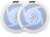 Pyle Marine Luidsprekers - 2-Weg Waterdichte Speakers- Weerbestendige Buitenluidsprekers- Luidsprekers voor Boten- Audio Stereo Geluidssysteem met LED-Verlichting- 180 Watt - 1 Paar