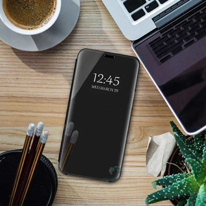 Eurynome Oppo Realme 6 Pro Smart Spiegel Flip Case Cover Zwart