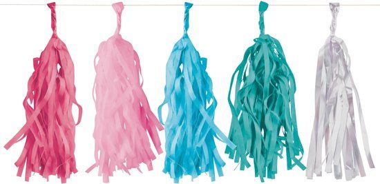 Amscan Flamingo Paradise - Tassel kwasten slinger - multicolor - 3 meter