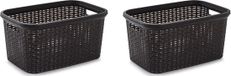 Plasticforte Rotan panier à linge - 3 pièces - 35 litres - Marron