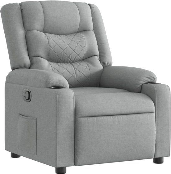 vidaXL Fauteuil verstelbaar stof lichtgrijs