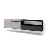 Skraut Home TV-Meubel, Lowboard, 200x45x35cm, Hangend, Cement