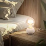Briloner Amba - Tafellamp Keramiek - E27 - slaapkamer lamp - Ø10cm - beige