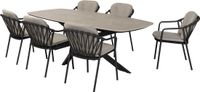 4 Seasons Outdoor Manitoba Prado dining tuinset 240x105xH75 cm 7 delig antraciet met keramisch deens ovaal blad Taste 4SO