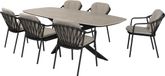 4 Seasons Outdoor Manitoba Prado dining tuinset 240x105xH75 cm 7 delig antraciet met keramisch deens ovaal blad Taste 4SO