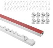 Elzusha - Tringle à rideaux adhésive montage plafond - sans perçage - 3 mètre