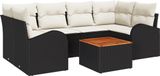 vidaXL - Banc de jardin - Ensemble - 4 places assises - Noir et blanc - Polyrotin