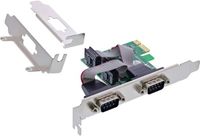 InLine PCIe Interfacekaart, 2X Serieel RS-232, COM-Port, AX99100, Low-Profile, voor Windows & Linux, 76619D