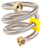 Tuyau d'eau flexible - Inox tressé - 50 cm - G 1/2" x G 1/2" - Lot de 2