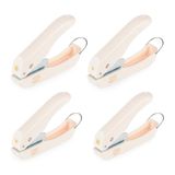 Vaessen Creative Figuurpons Ponstang - Motiefpons Set 4 Stuks - Cirkel, Sterren, Vierkant en Hart van 6,4 x 6,4 mm - Papier Pons voor Kaarten Maken, Scrapbooking en Journaling