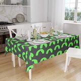 Bonamaison Tafelkleed, Anti-Mold, Sneldrogend, Waterdicht, 100% Polyester Tafellaken, Neon groene rook, 140 x 160 Cm - Ontworpen en Vervaardigd in Turkije